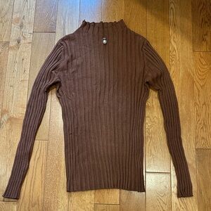 Men's Brown Ribbed Sweater